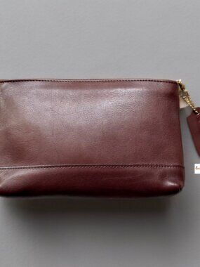 Coach Brown Mahogany Zip Travel Cosmetic Case